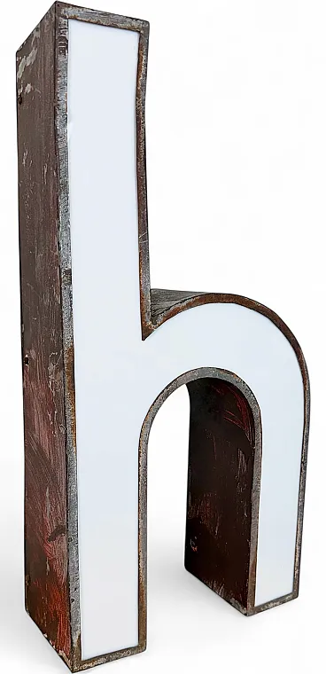 Vintage Illuminated Advertising Letter H , 1960s