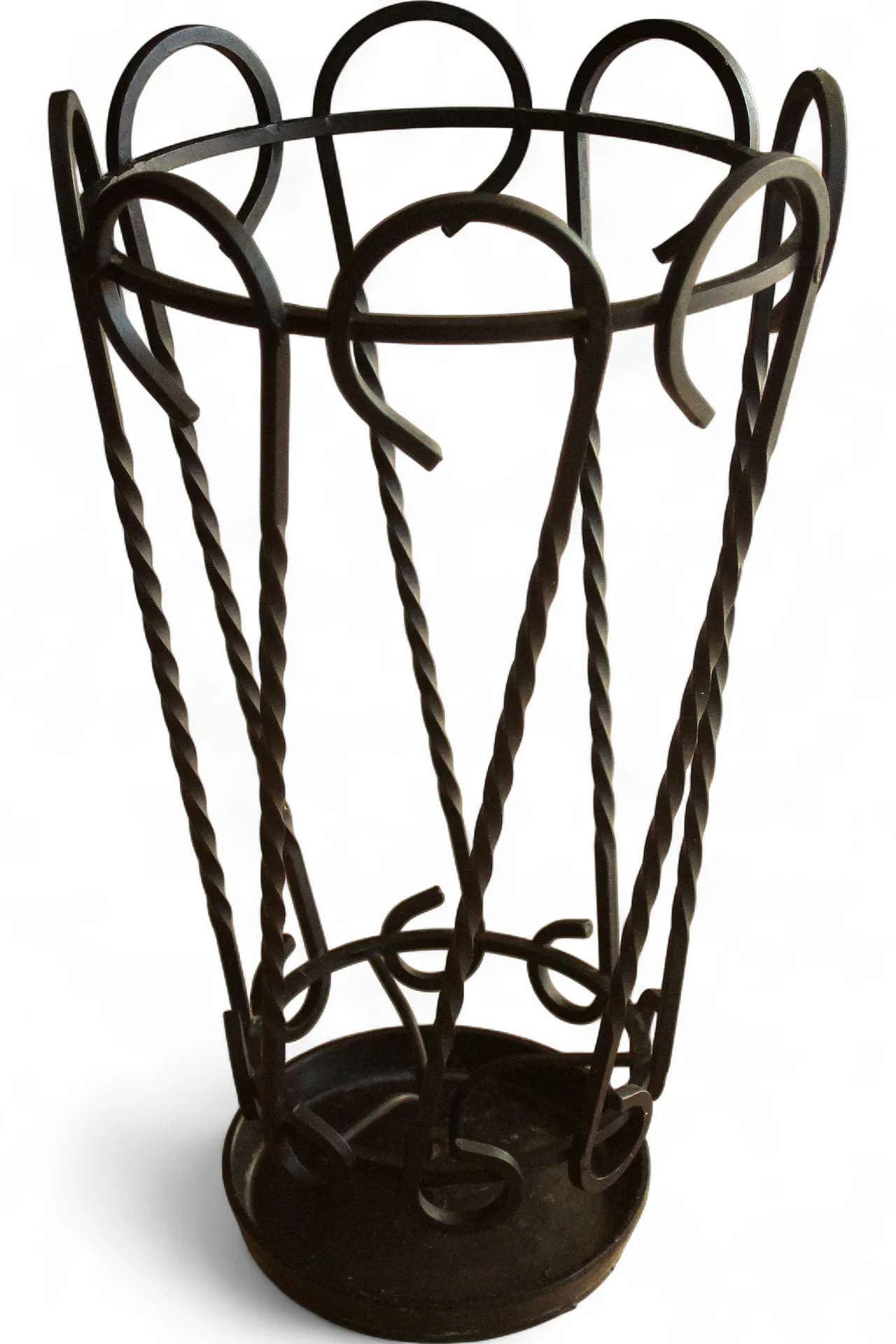Handmade wrought iron umbrella stand, 70s 9