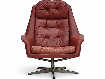 1970s, Danish design by H.W.Klein, swivel armchair, furniture leather.