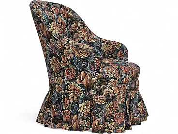 1960s, Danish cocktail lounge chair, furniture jacquard fabric.