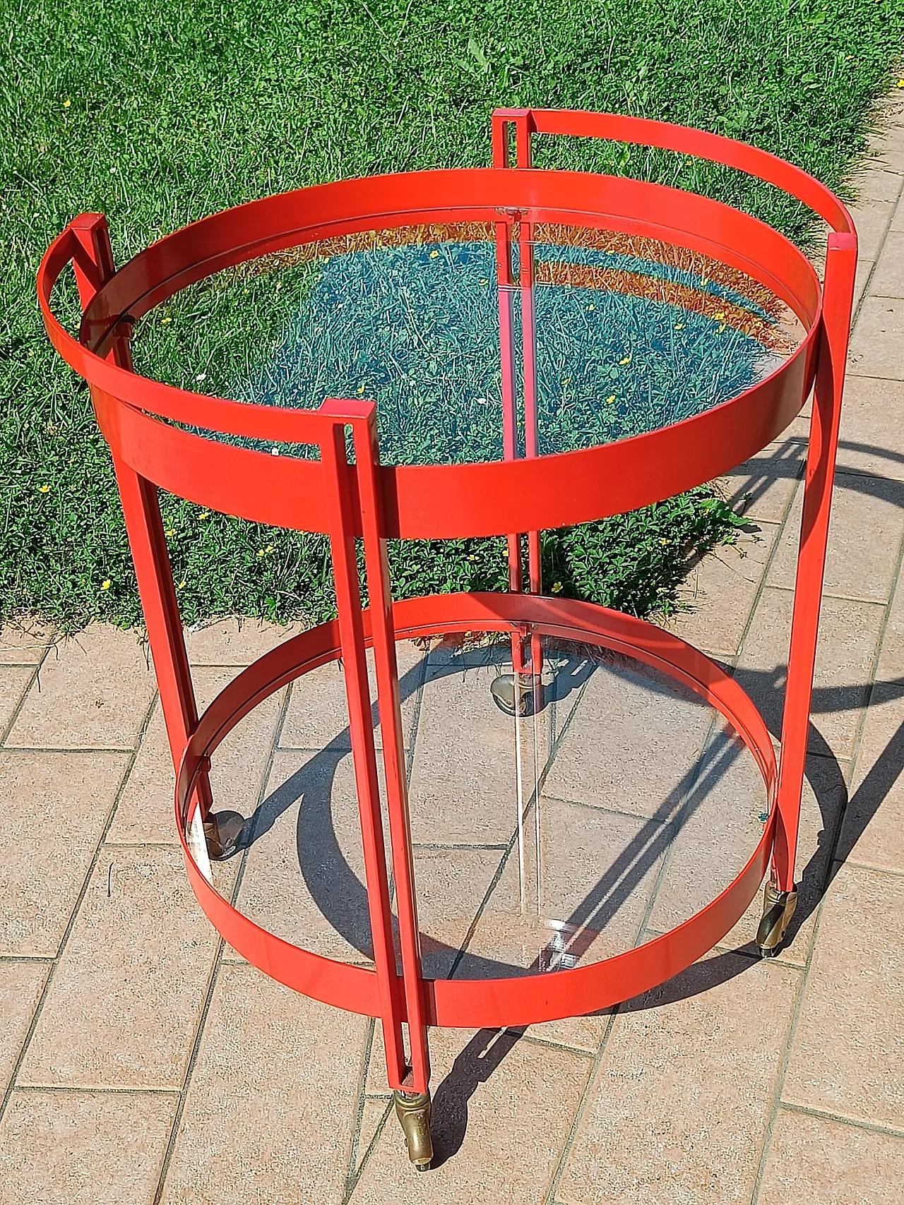 Carrellino bar rosso fuoco, anni '70 4