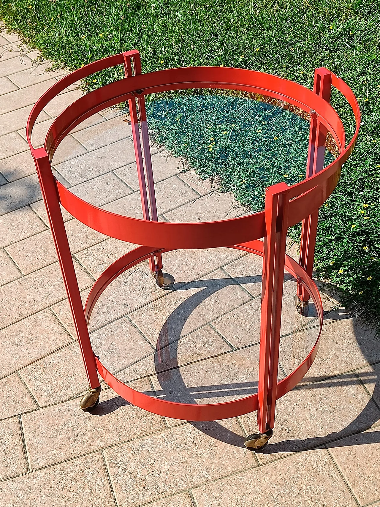 Carrellino bar rosso fuoco, anni '70 5
