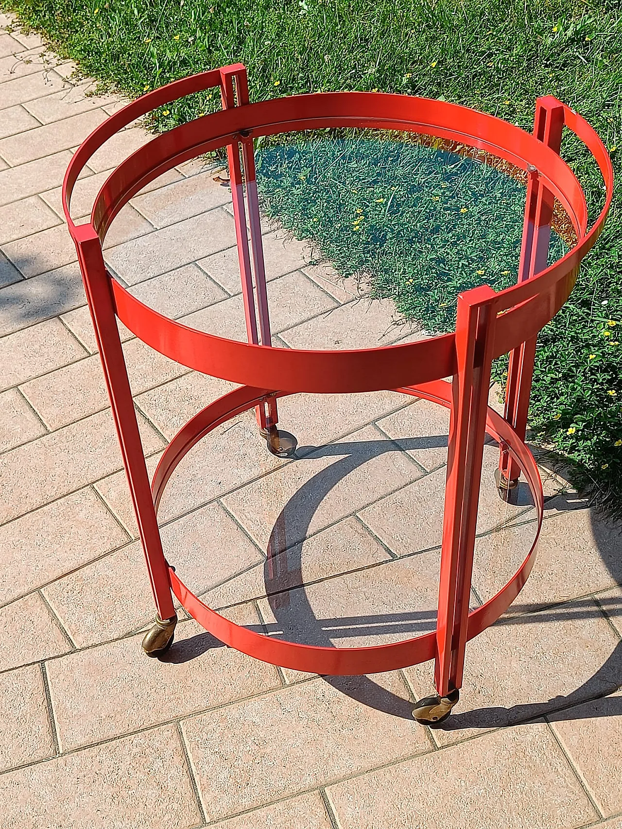 Carrellino bar rosso fuoco, anni '70 7
