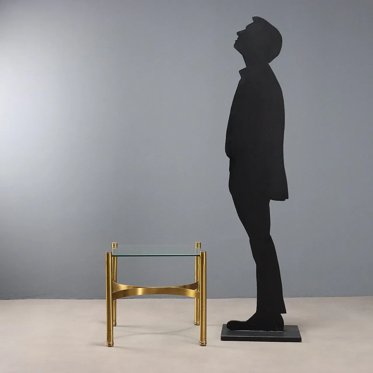 Coffee table in brass with glass top, 1970s 2