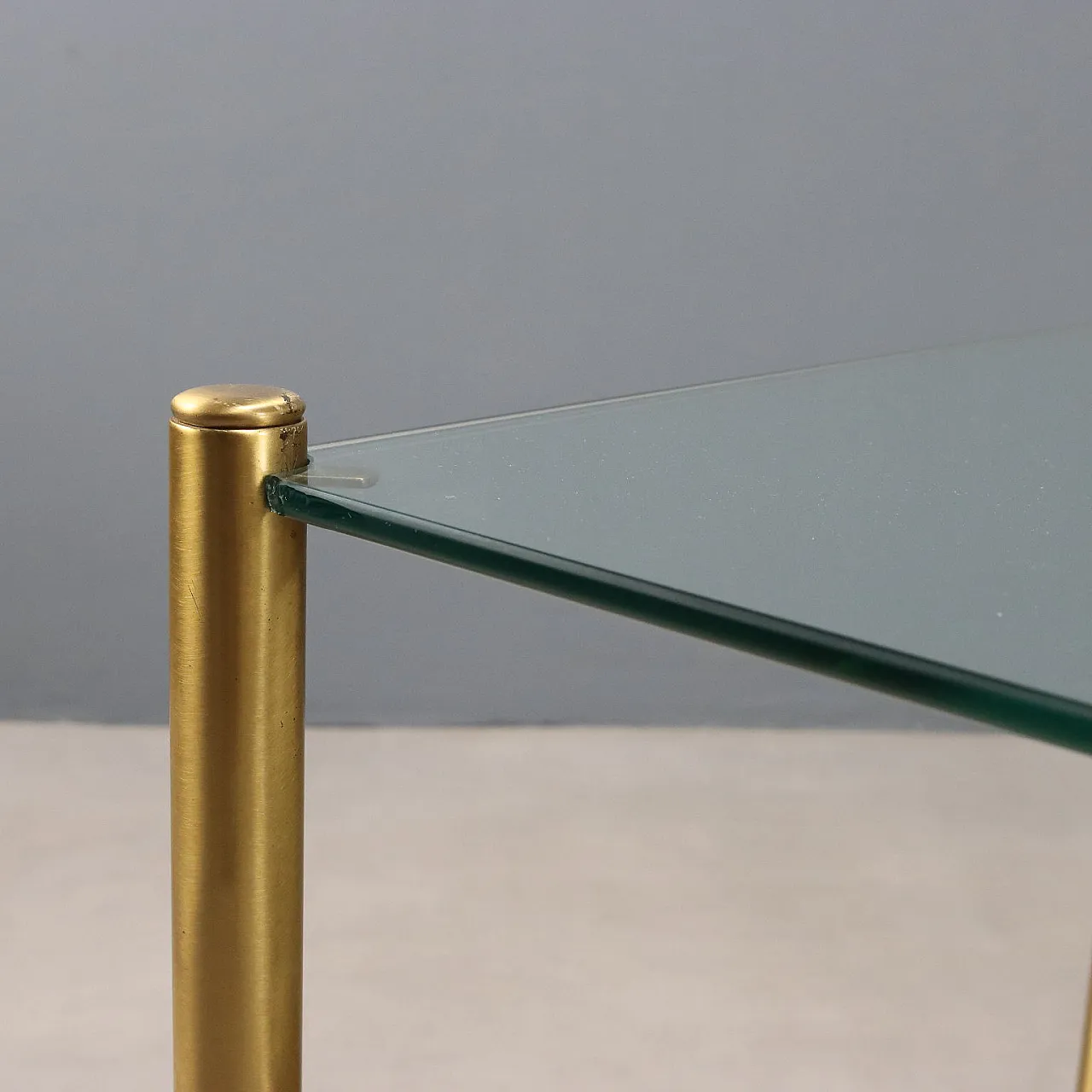 Coffee table in brass with glass top, 1970s 4