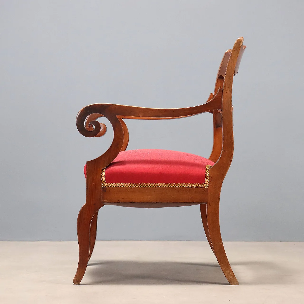 Restoration armchair in walnut, 19th century 3