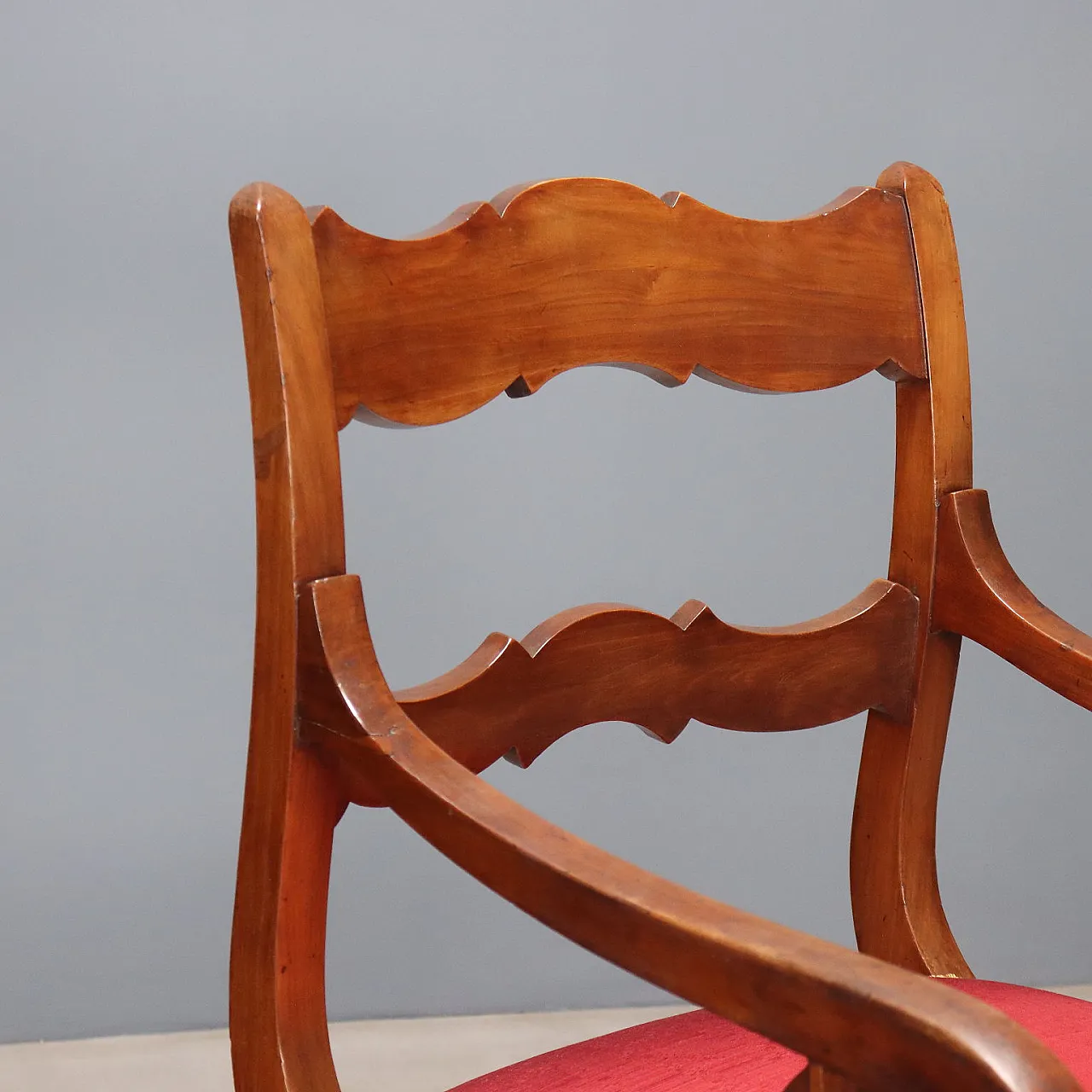 Restoration armchair in walnut, 19th century 4