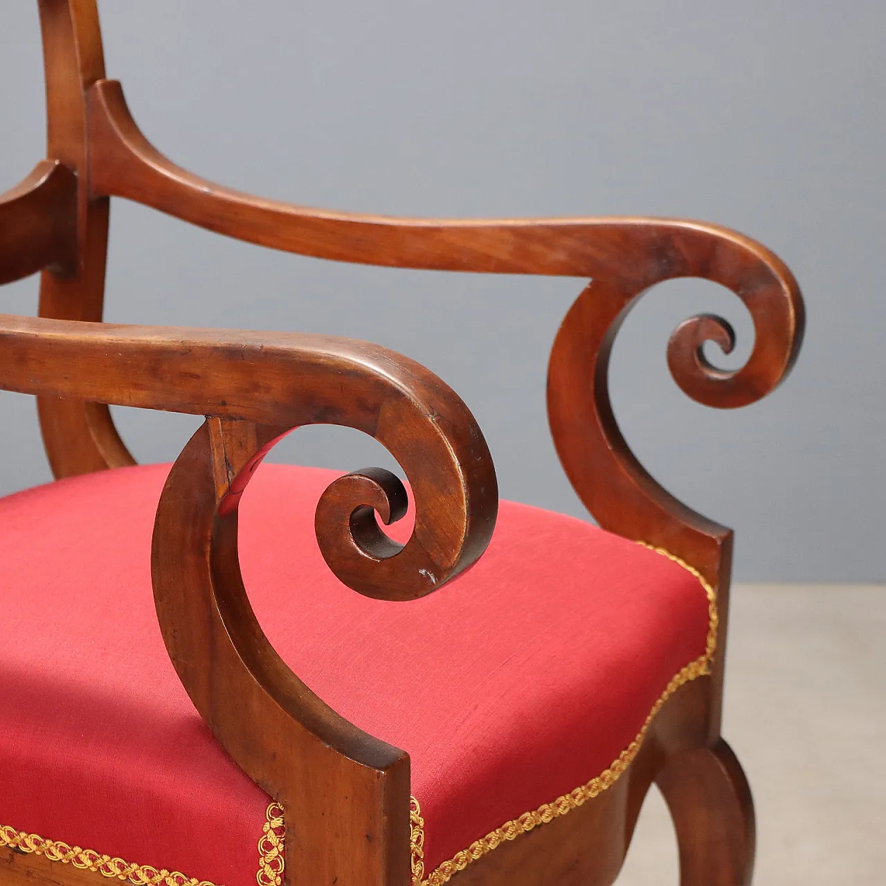 Restoration armchair in walnut, 19th century 5
