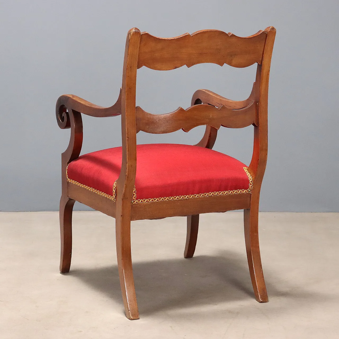 Restoration armchair in walnut, 19th century 8