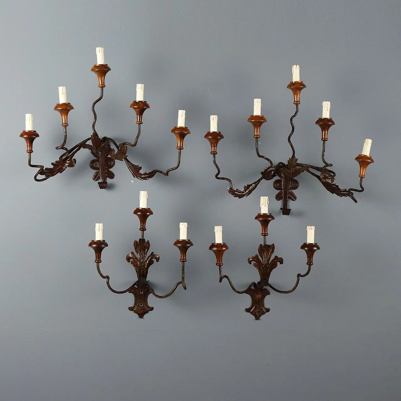 4 Appliques in iron and sheet metal, 19th century 1