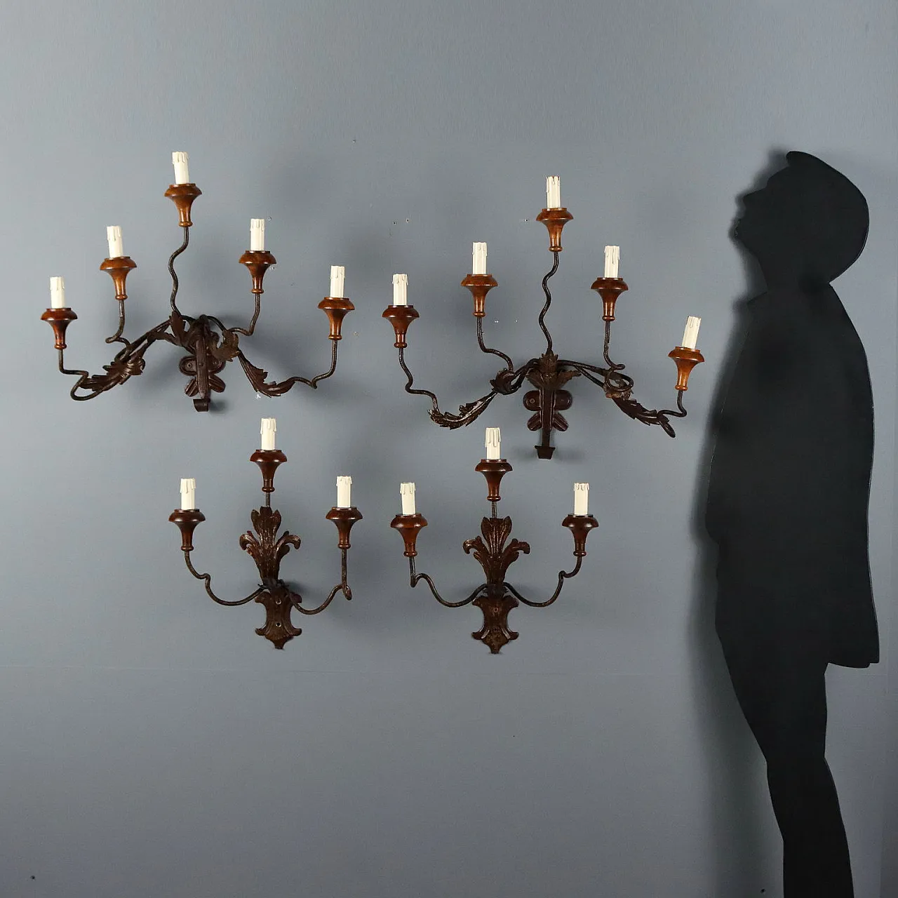 4 Appliques in iron and sheet metal, 19th century 2