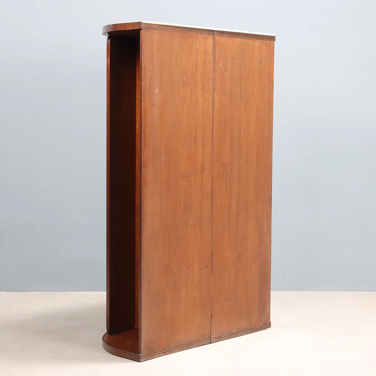 Appendiabiti in legno con piano in vetro bianco, '900 10