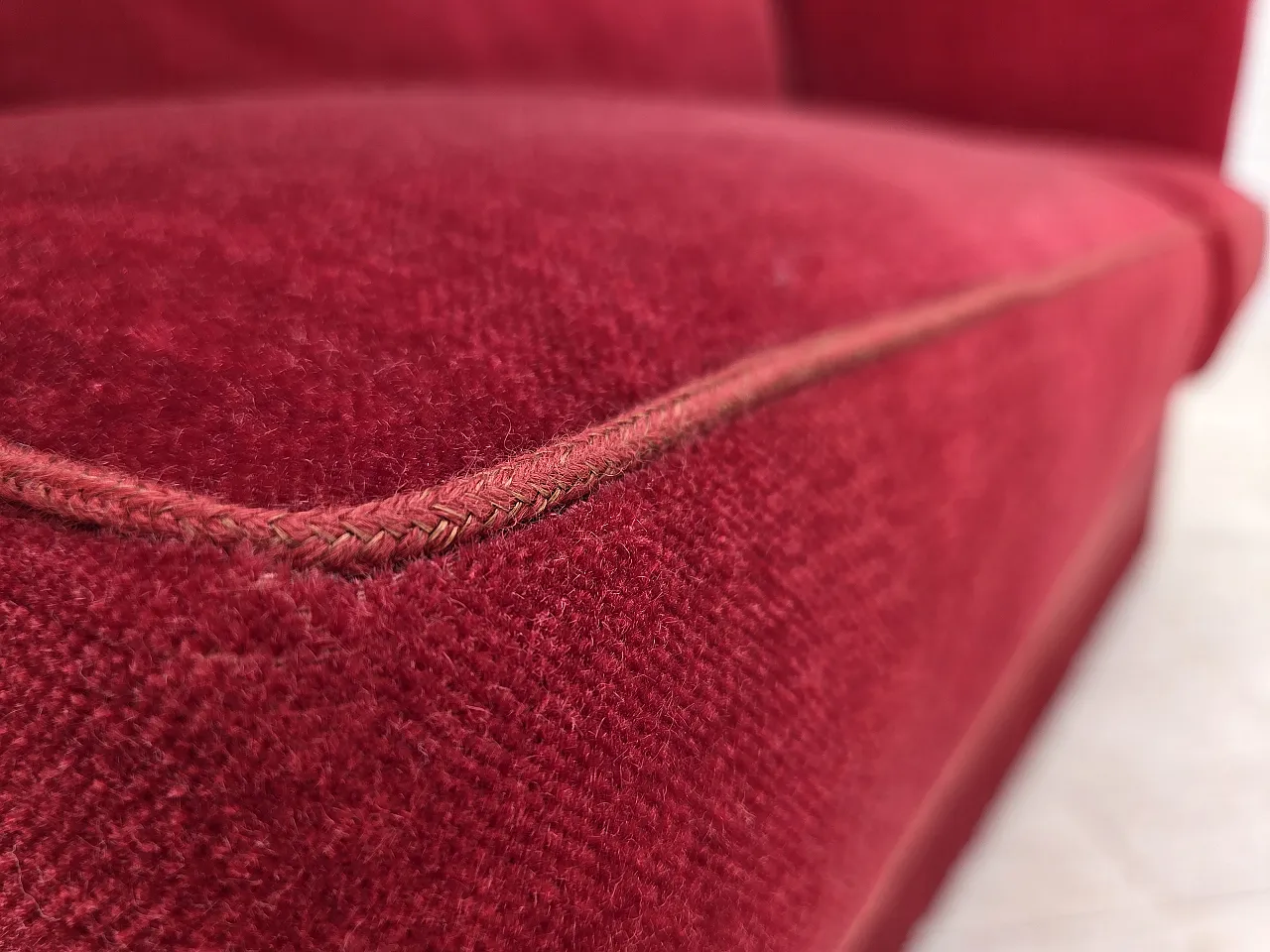 1970s, Danish 2-seater drop arm sofa, furniture velour. 9
