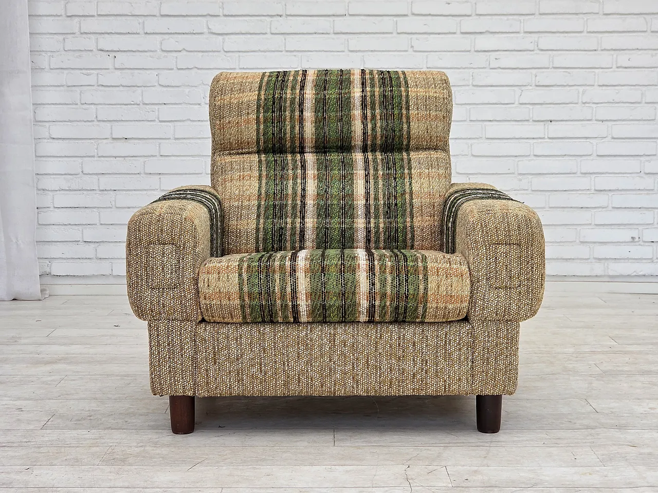 1980s, Danish club chair by Nisbo Horsens, furniture wool. 1
