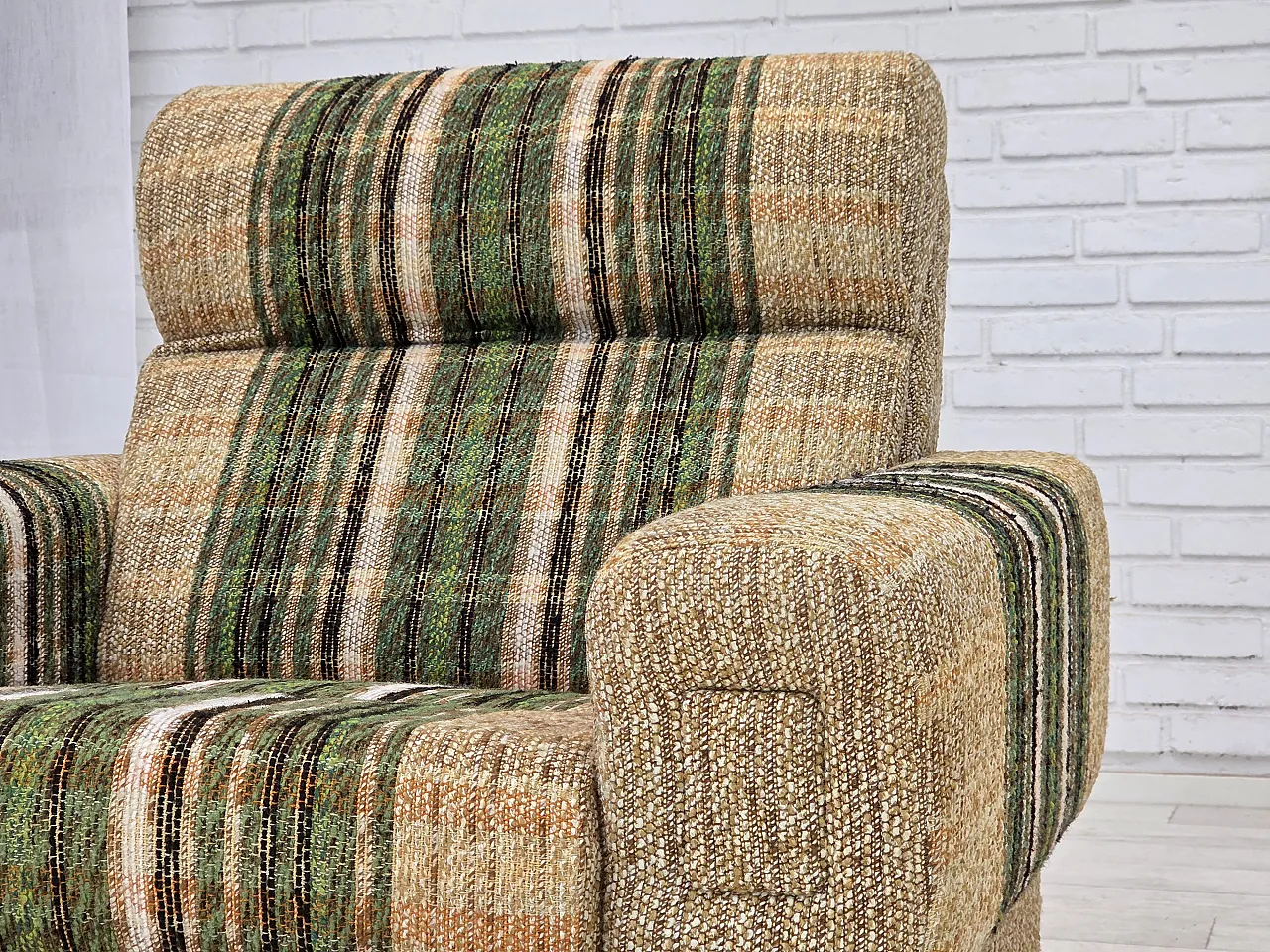 1980s, Danish club chair by Nisbo Horsens, furniture wool. 3
