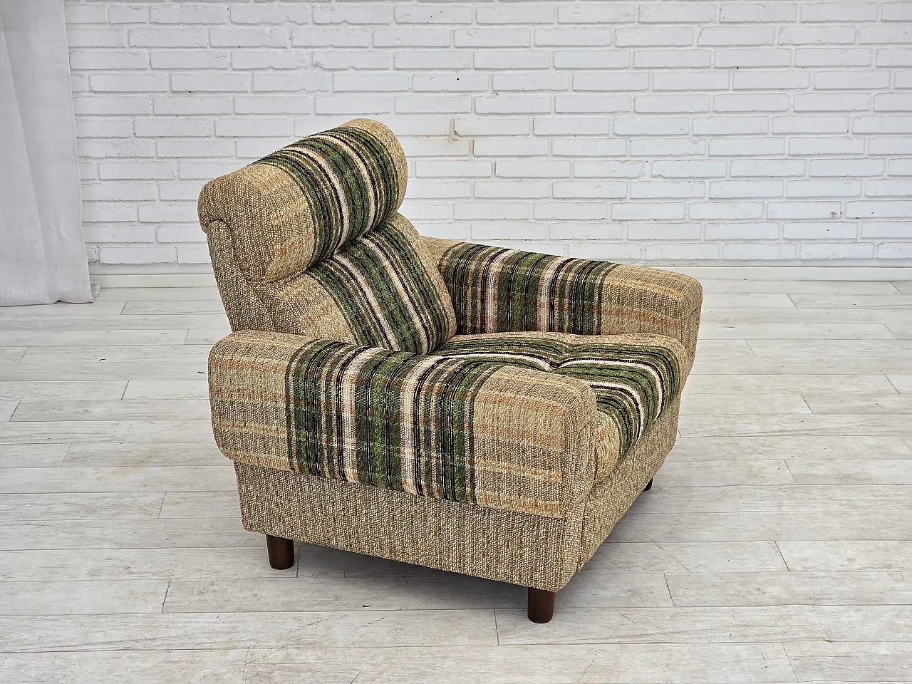 1980s, Danish club chair by Nisbo Horsens, furniture wool. 4