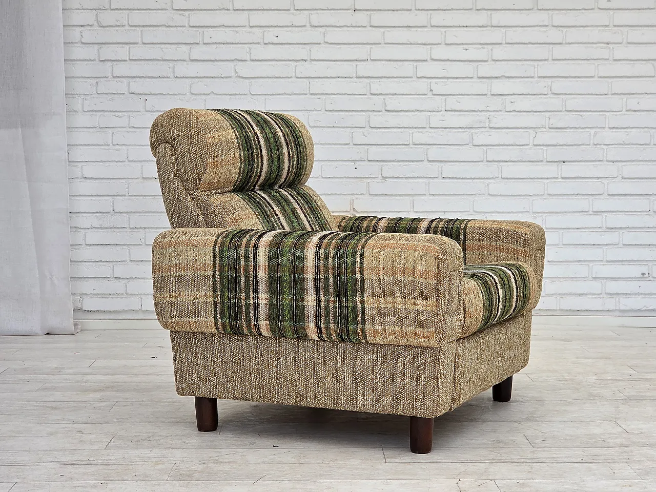 1980s, Danish club chair by Nisbo Horsens, furniture wool. 6