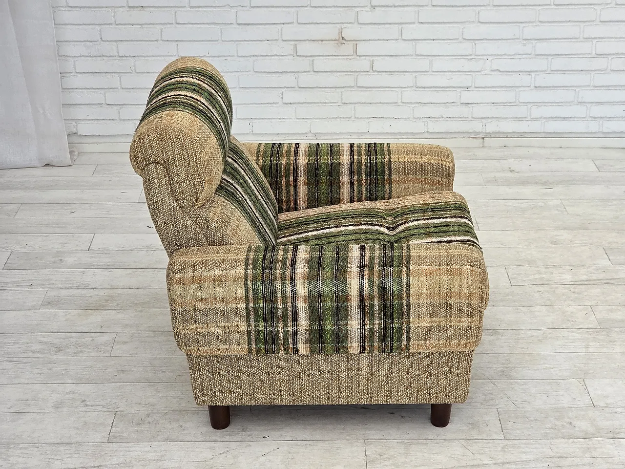 1980s, Danish club chair by Nisbo Horsens, furniture wool. 10