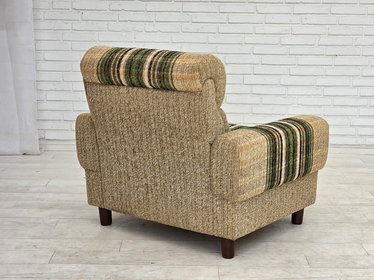 1980s, Danish club chair by Nisbo Horsens, furniture wool. 11