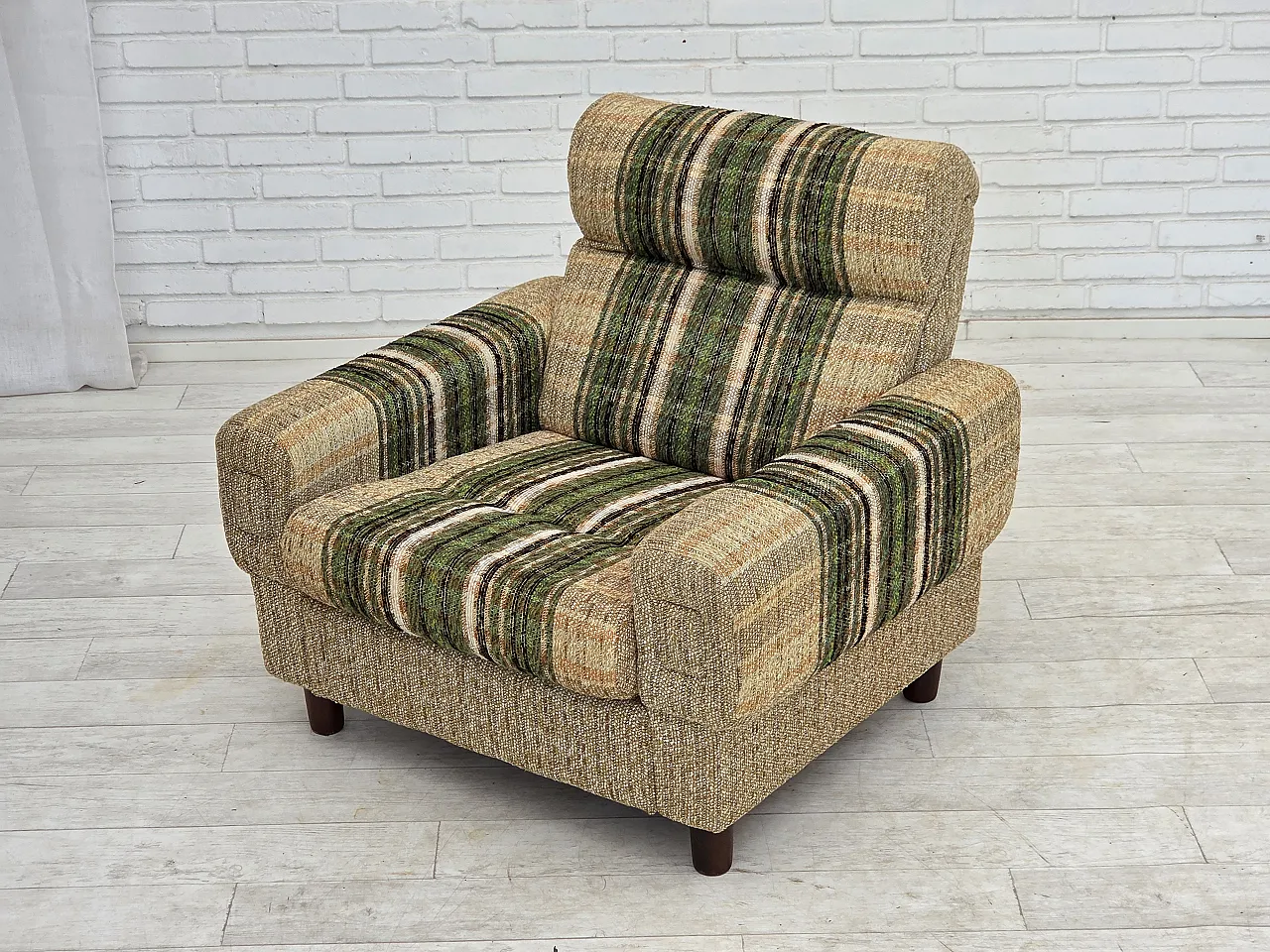 1980s, Danish club chair by Nisbo Horsens, furniture wool. 14