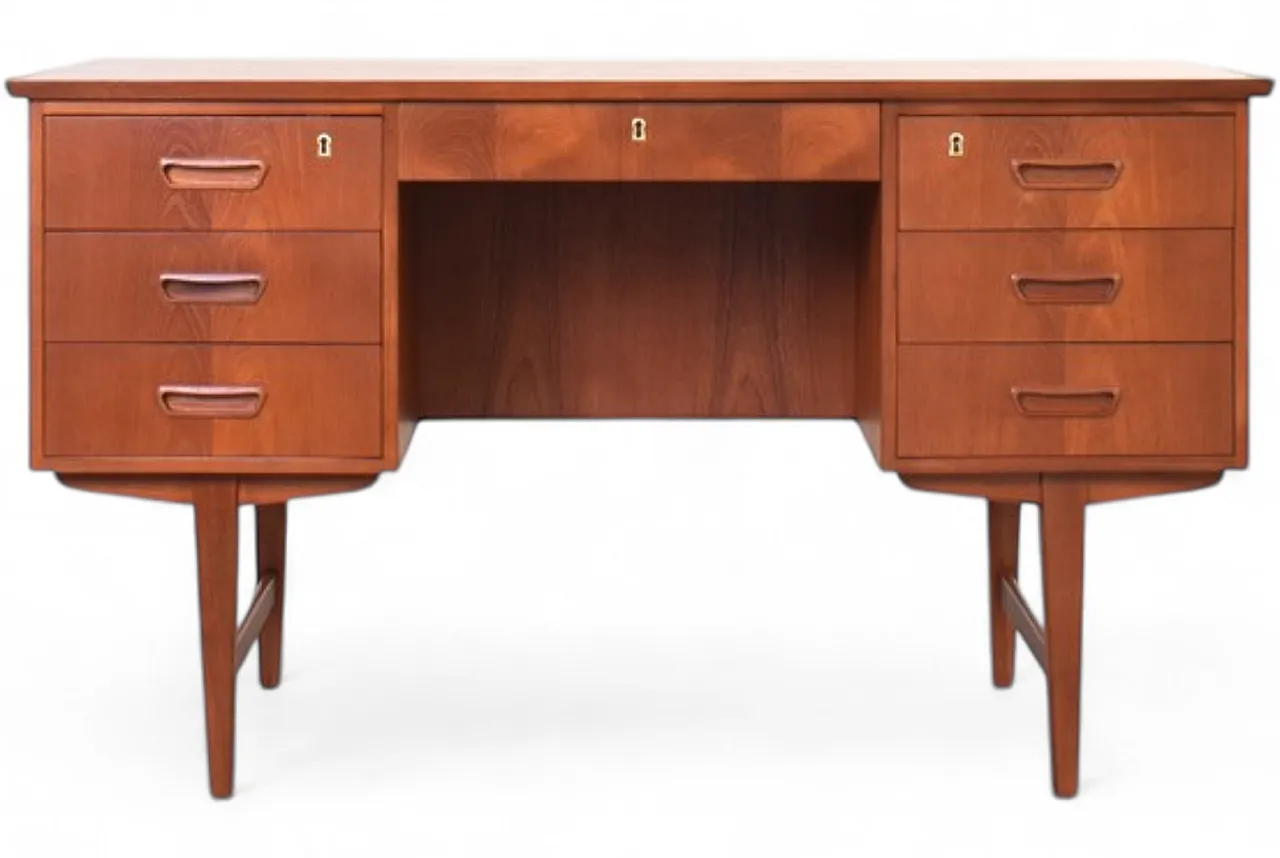 Scrivania direzionale moderna Mid-Century in teak, Danimarca, anni '60 21