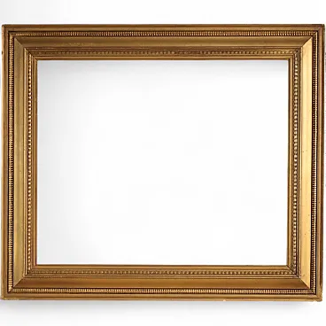 Cornice italiana dorata in legno e gesso del XX secolo