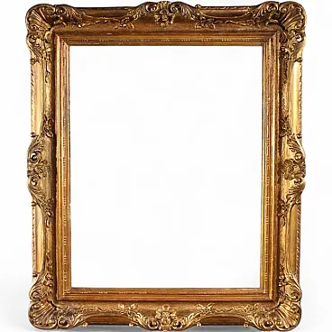Cornice italiana scolpita e dorata del XX secolo