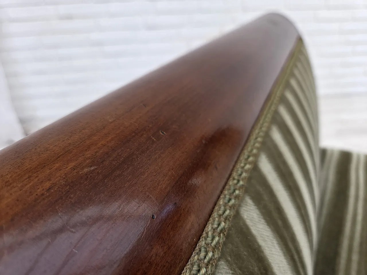 1950s, Danish armchair, furniture velour, teak wood. 10