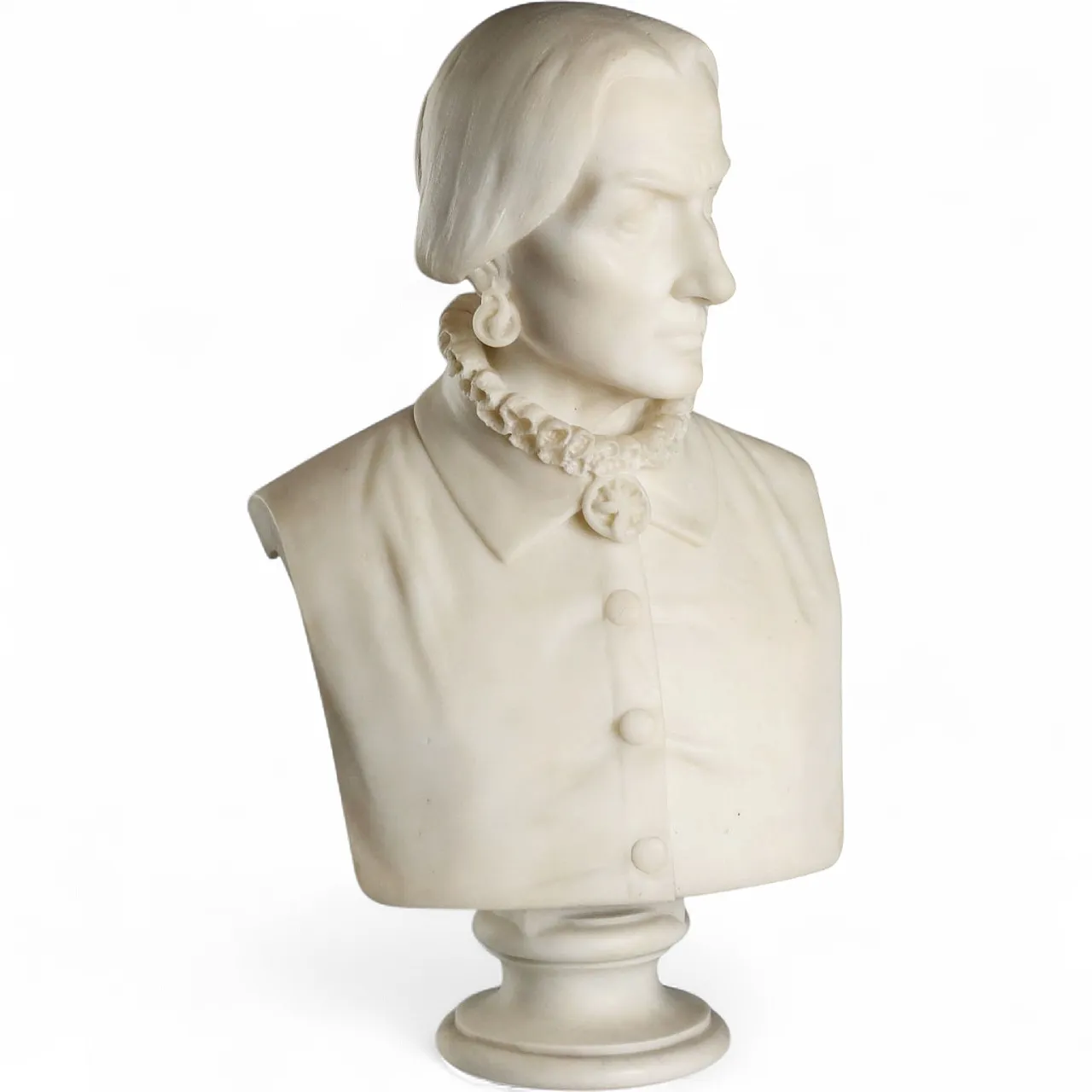 Bust of a Noble Lady in white marble, 19th century 11