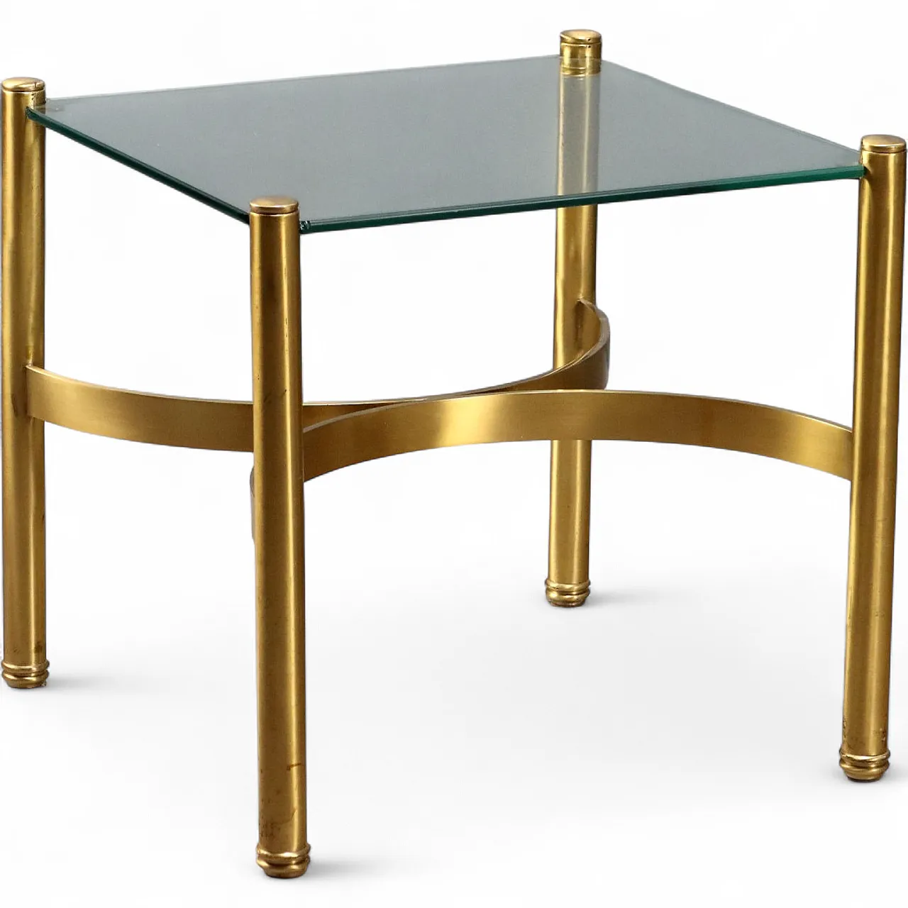 Coffee table in brass with glass top, 1970s 10