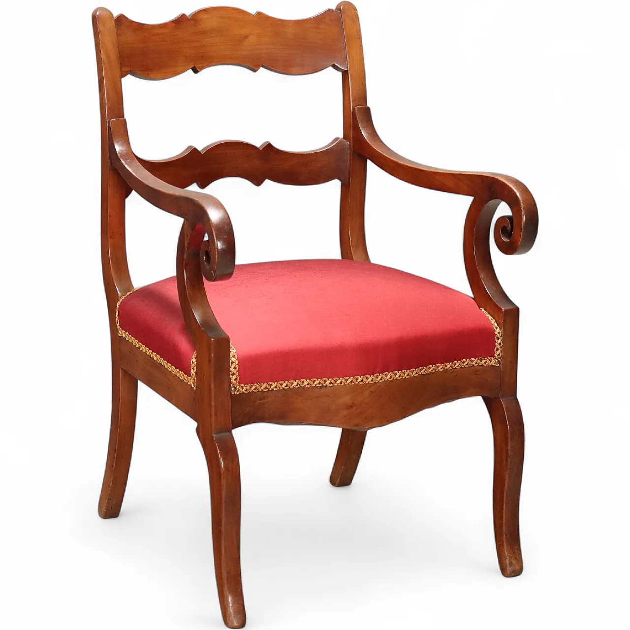 Restoration armchair in walnut, 19th century 10