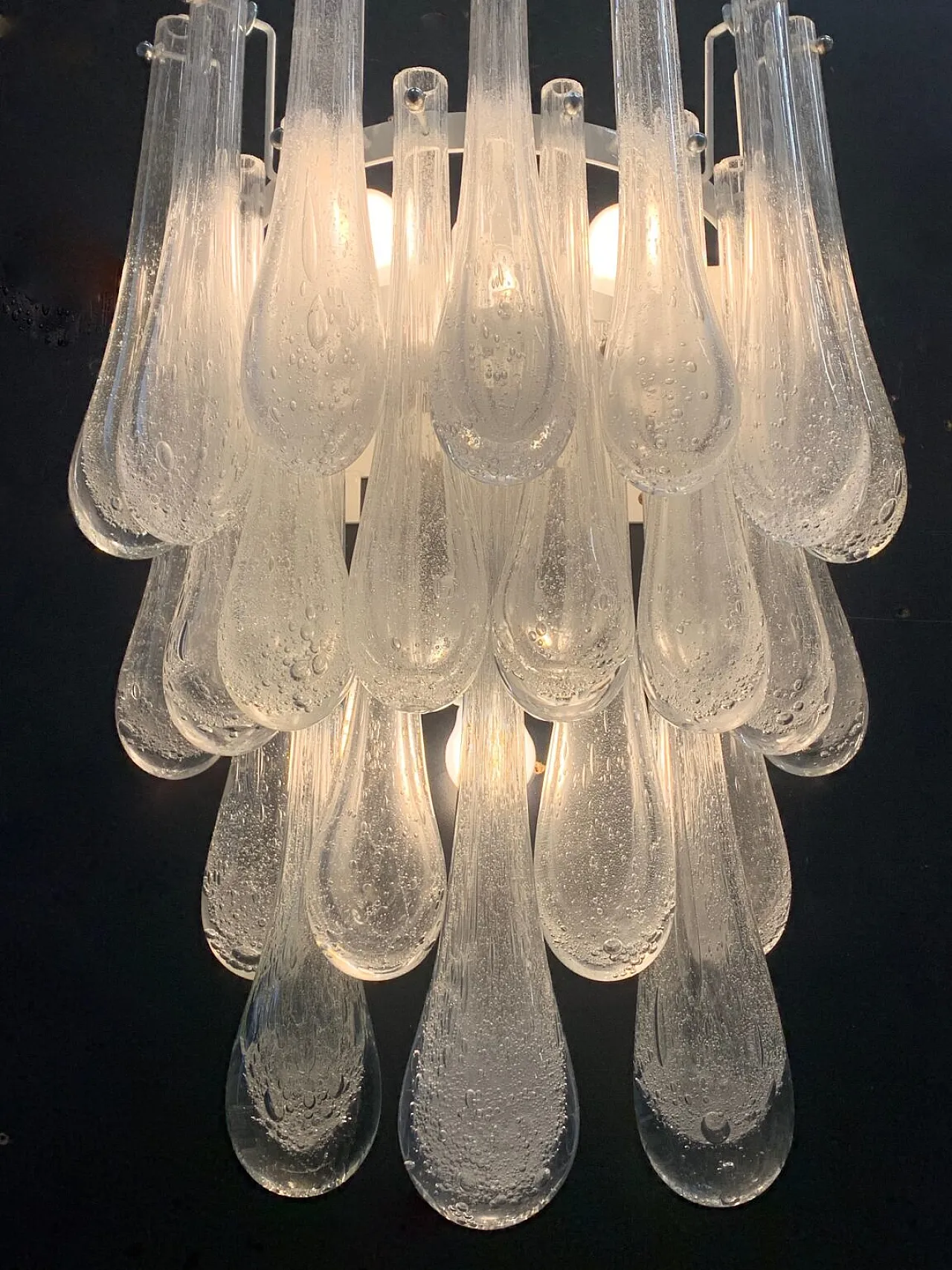 Lampada da parete con gocce in vetro, anni '70 5