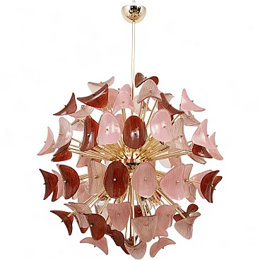 Sputnik chandelier in Murano glass and brass, 20th century