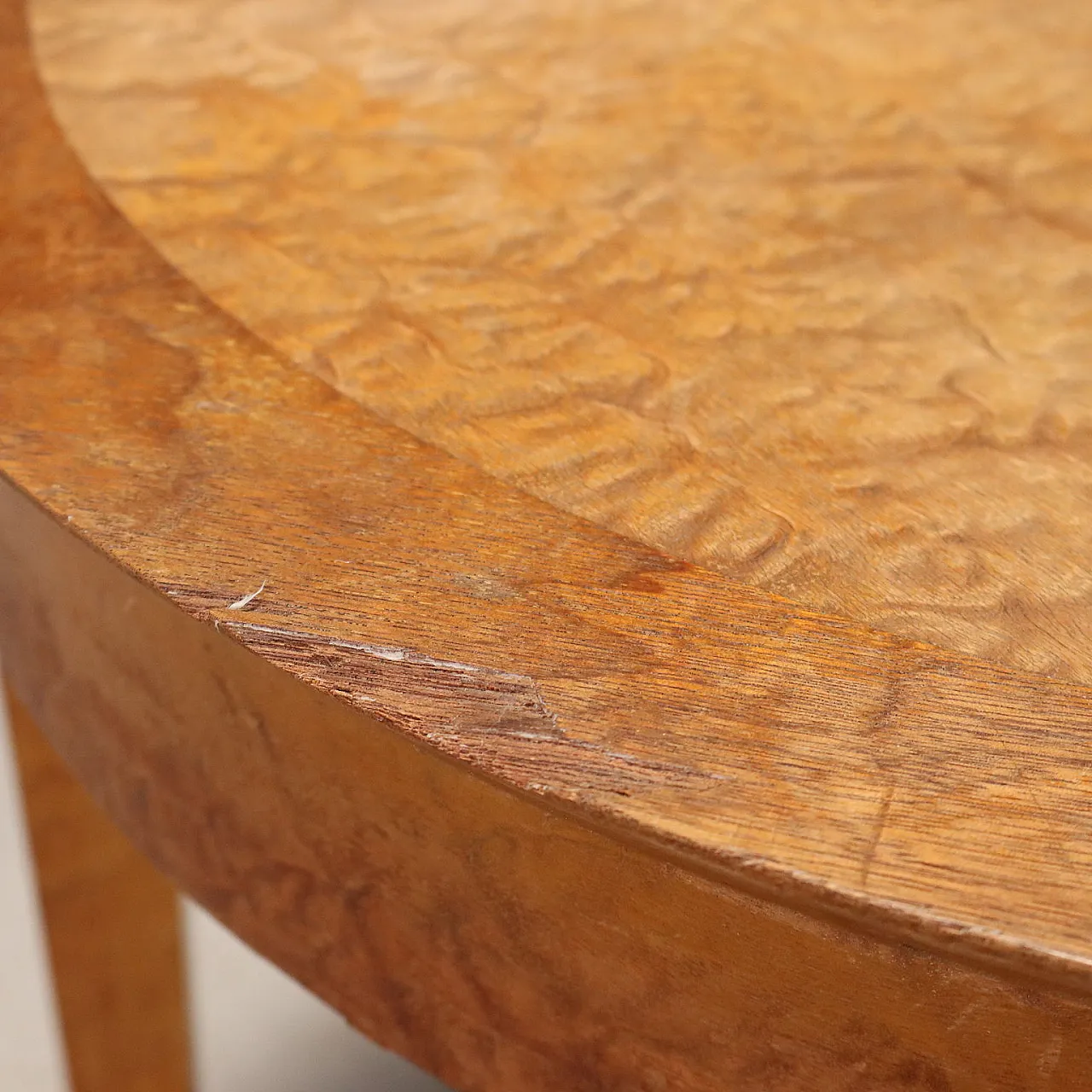 Tavolino Art Decò in legno esotico con piano in radica, '800 7
