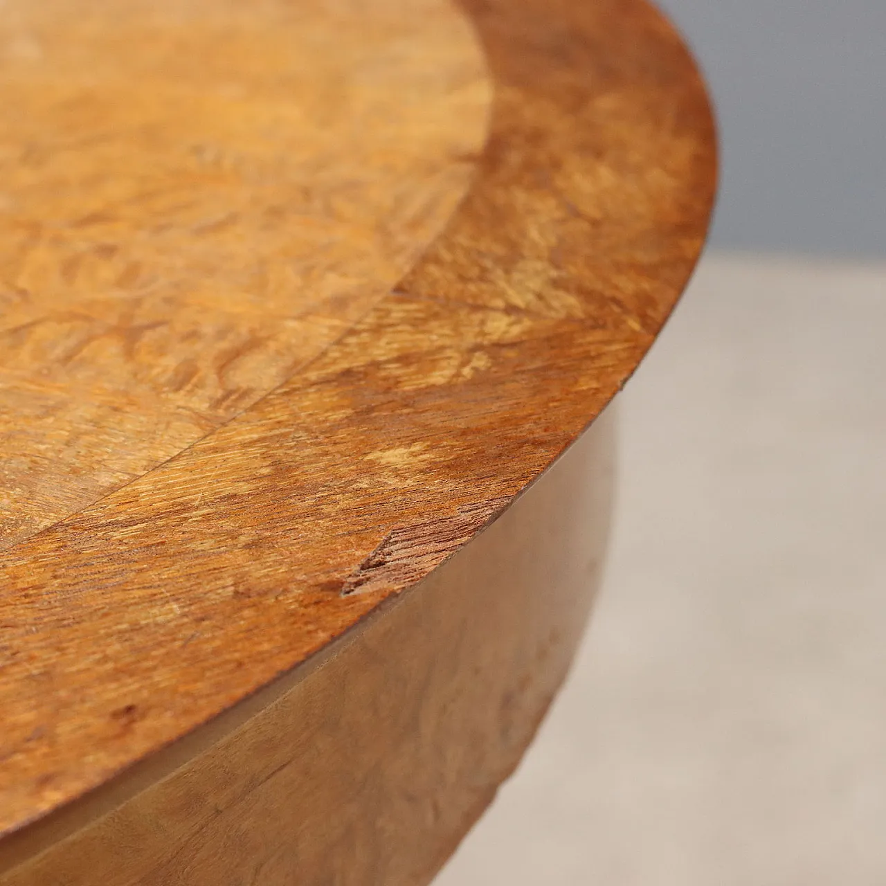Tavolino Art Decò in legno esotico con piano in radica, '800 8