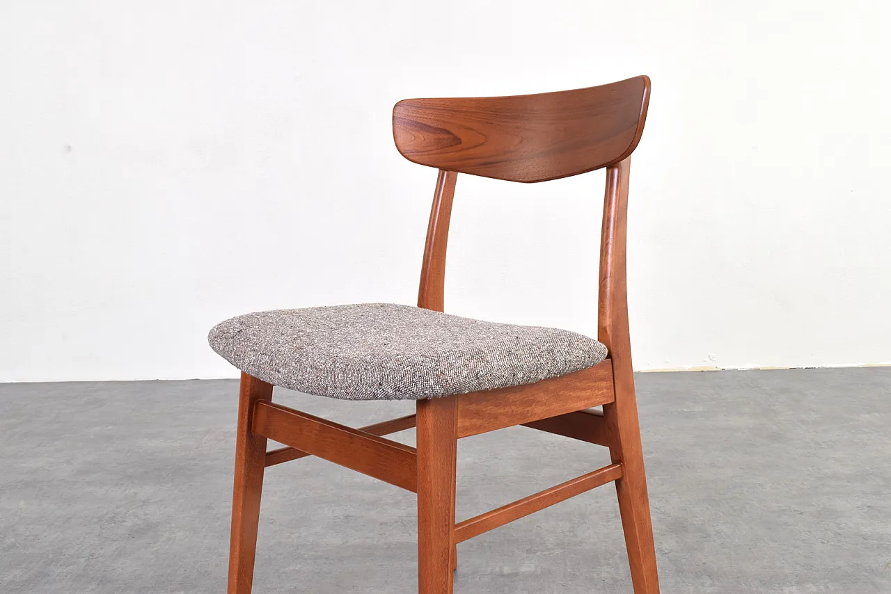 Sedie da pranzo Mid-Century in teak e lana di Farstrup, Danimarca, anni '60, set 10