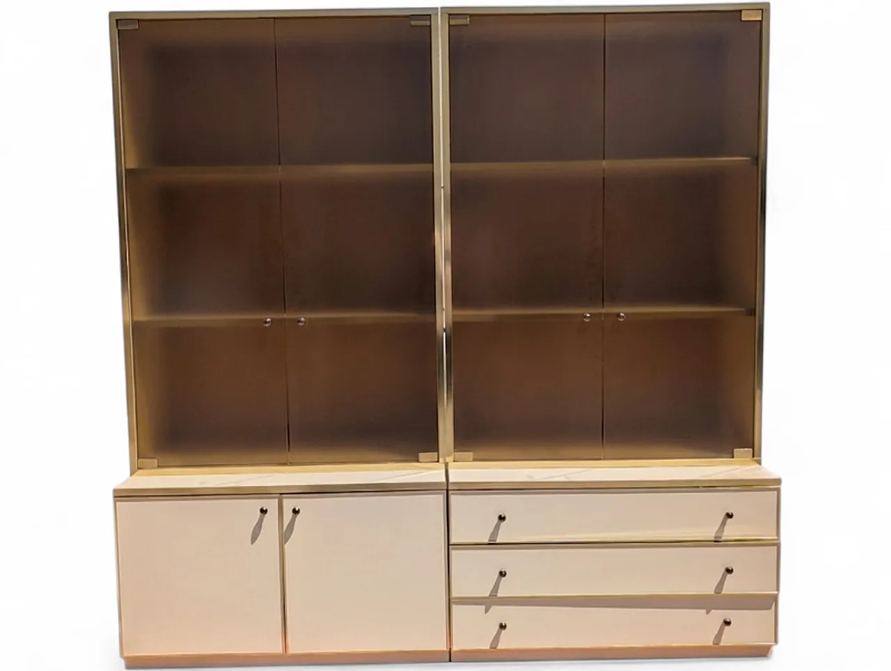 Libreria a parete modulare in vetro, anni '70 14