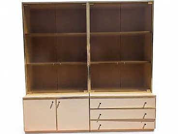 Modular glass wall bookcase, 70s