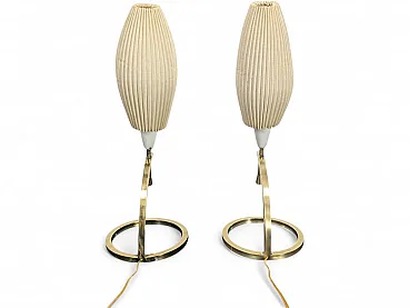 Pair of  brass table lamps, 1960s