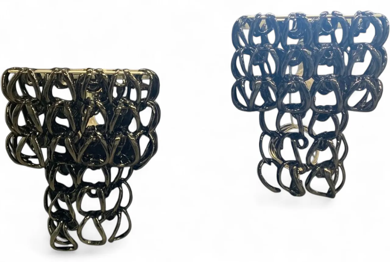 Pair of Murano glass wall sconces by Vistosi, 1970s 7