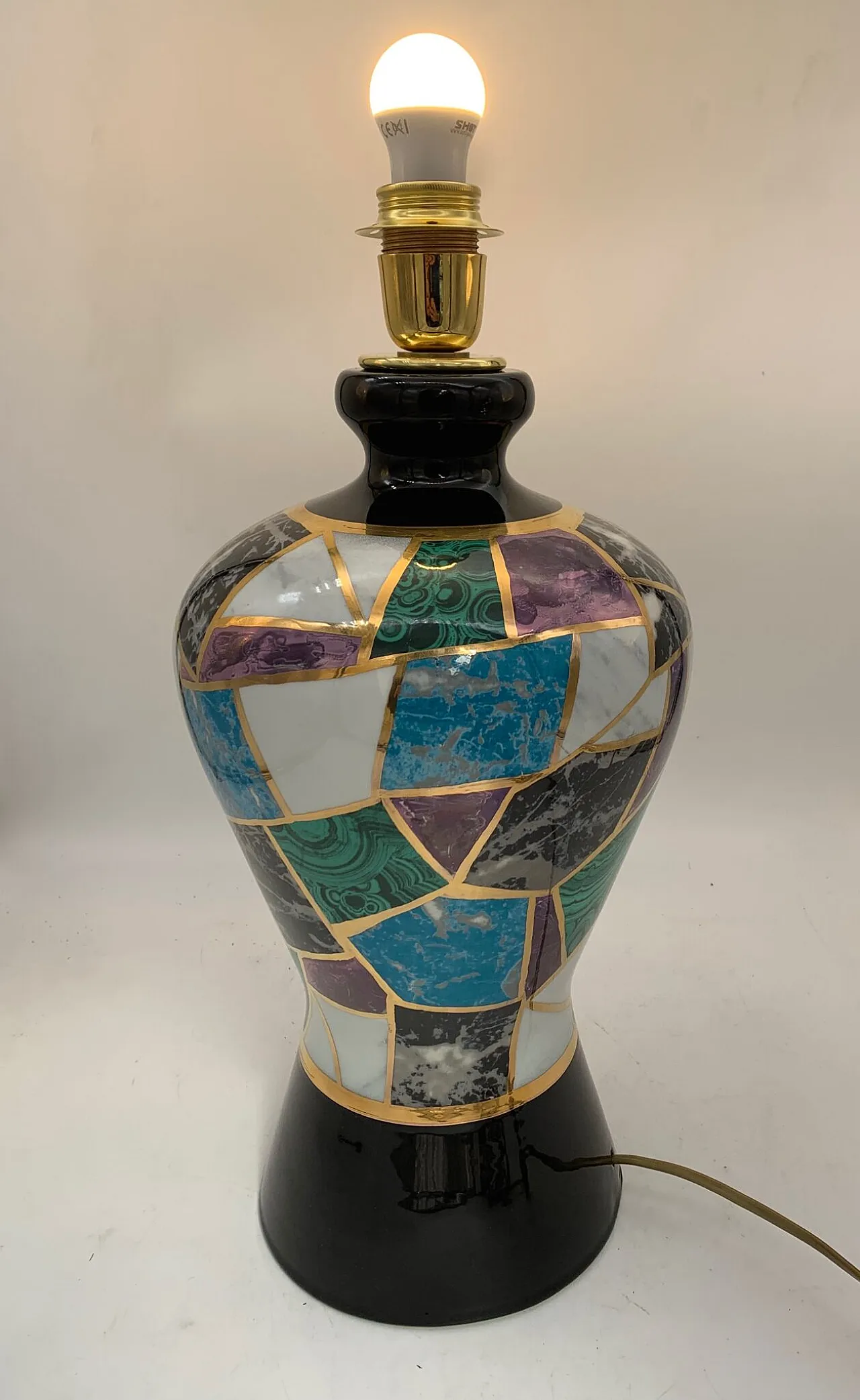Glazed ceramic table lamp, 1980s 1