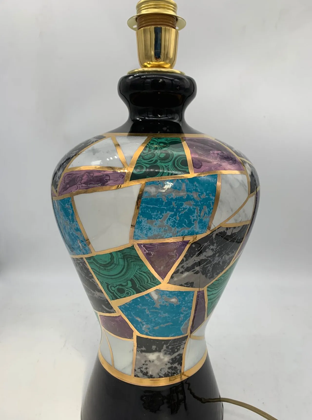 Glazed ceramic table lamp, 1980s 2