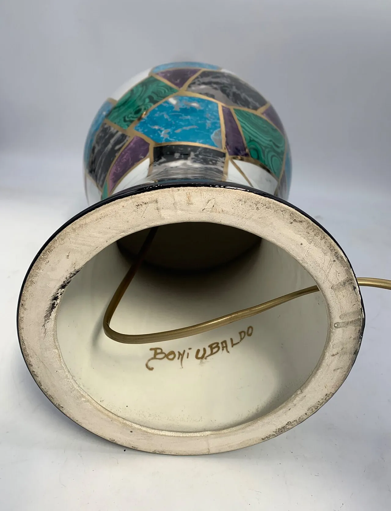 Glazed ceramic table lamp, 1980s 3