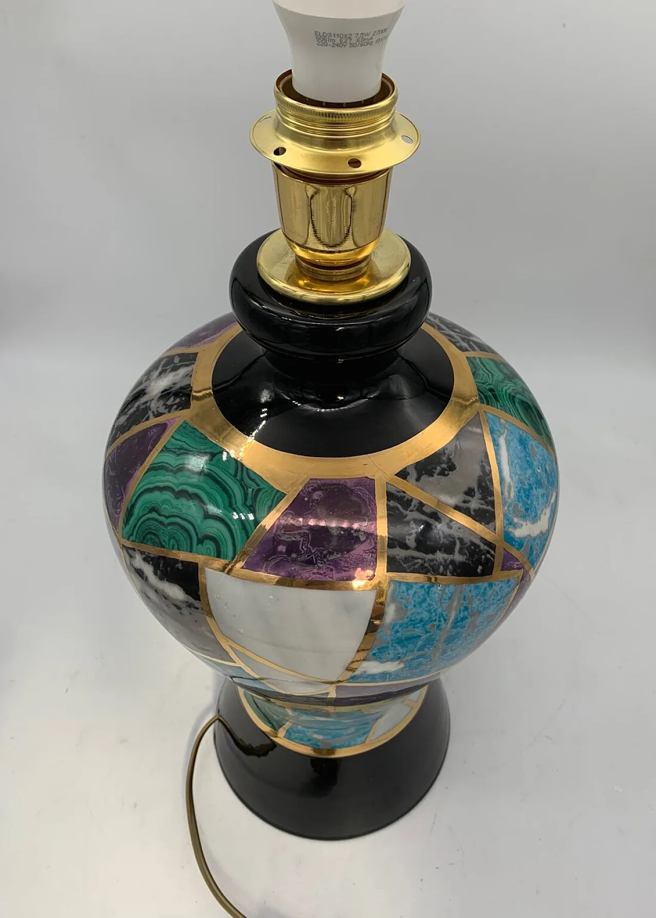 Glazed ceramic table lamp, 1980s 4