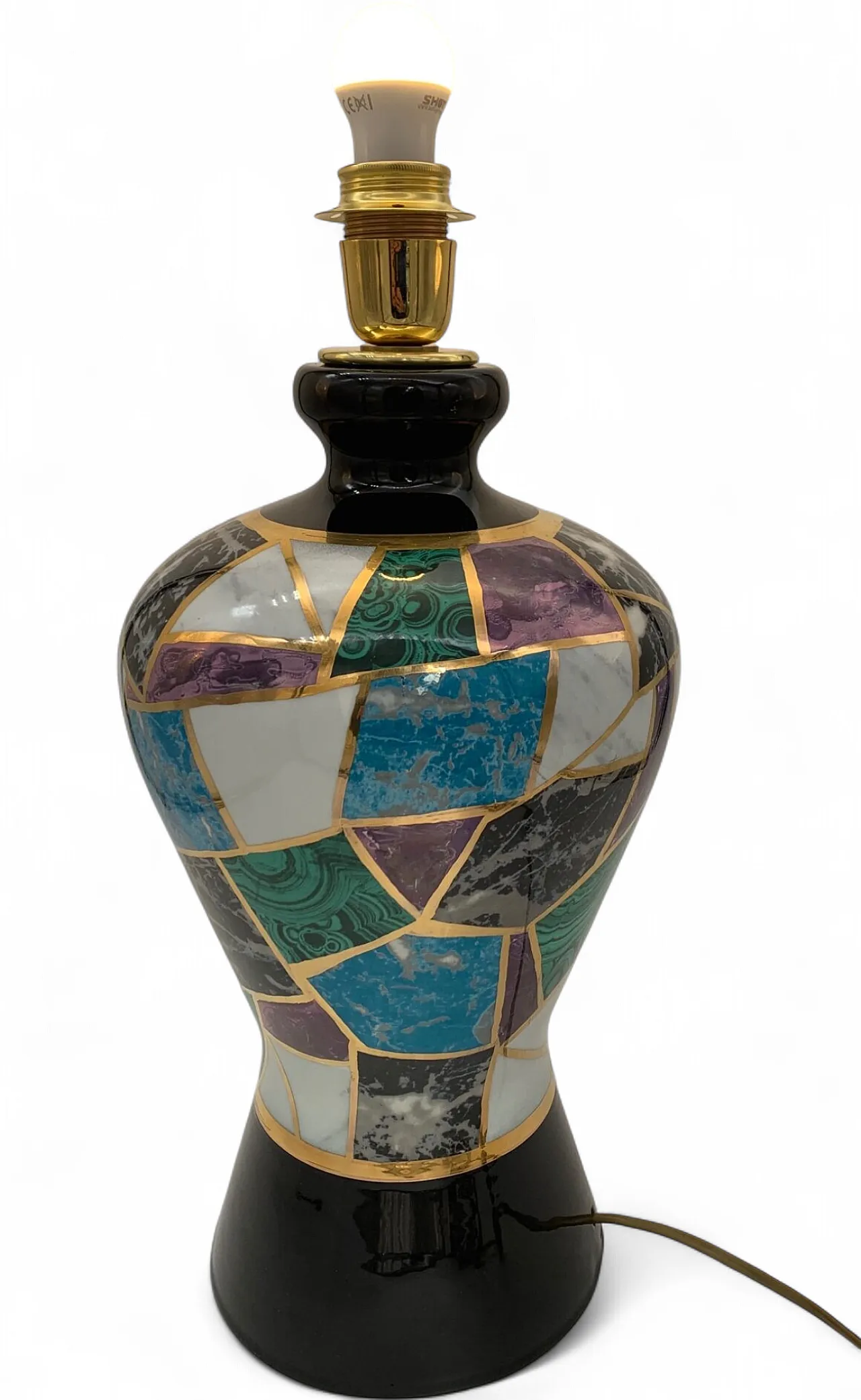 Glazed ceramic table lamp, 1980s 7