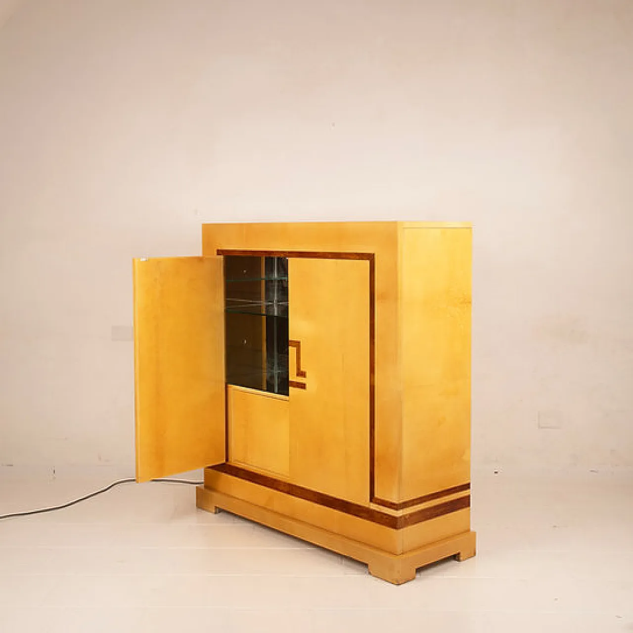 Goatskin parchment bar cabinet by Tura and Valsecchi for Tura, 1970s 4
