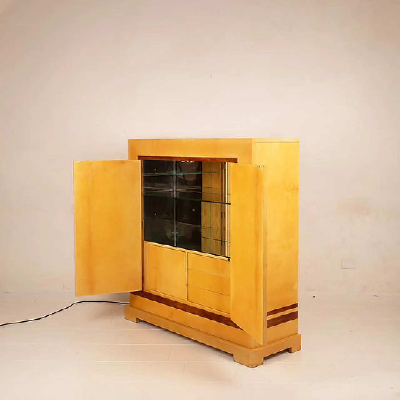 Goatskin parchment bar cabinet by Tura and Valsecchi for Tura, 1970s 5
