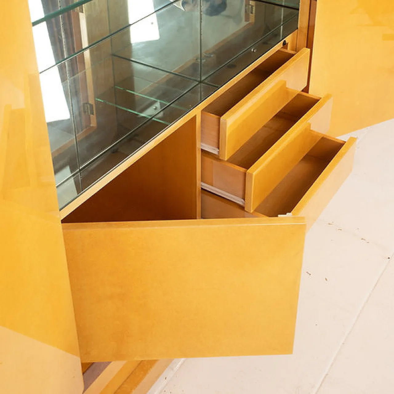Goatskin parchment bar cabinet by Tura and Valsecchi for Tura, 1970s 12