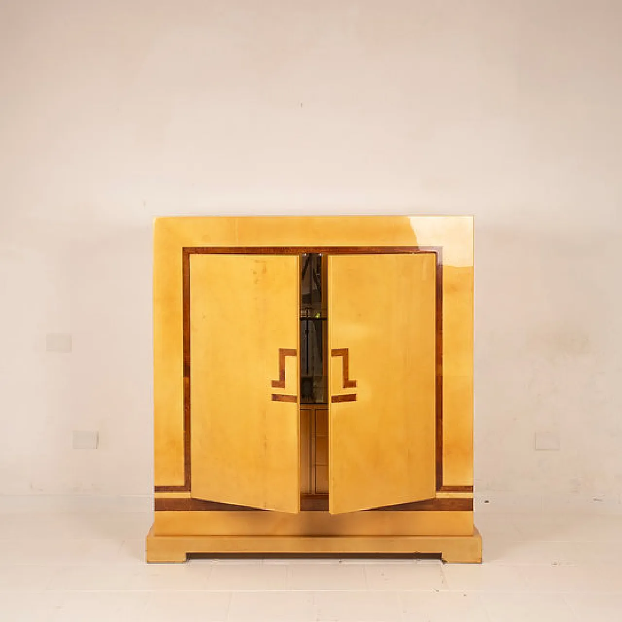 Goatskin parchment bar cabinet by Tura and Valsecchi for Tura, 1970s 14