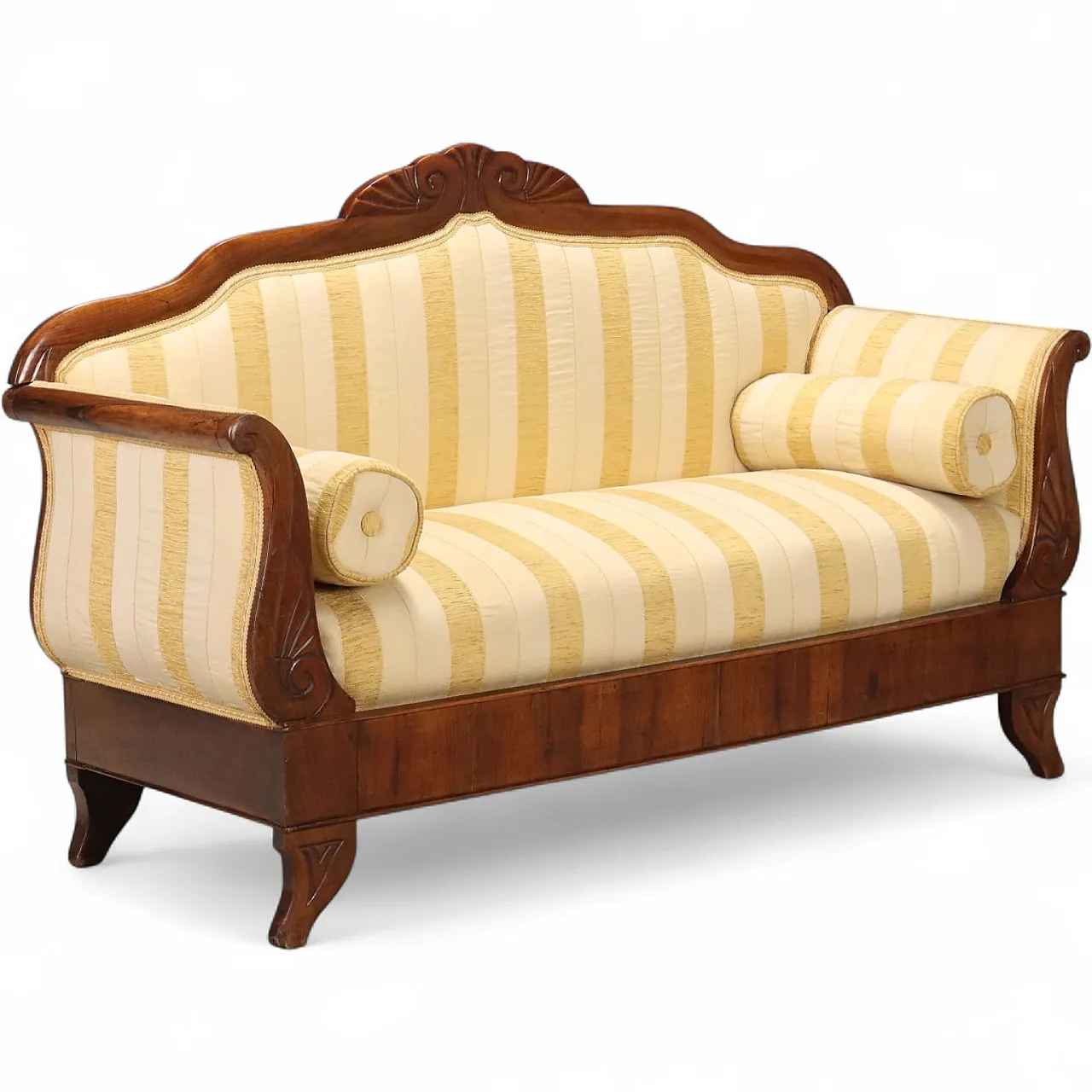 Boat-shaped sofa in walnut, mid-19th century 11